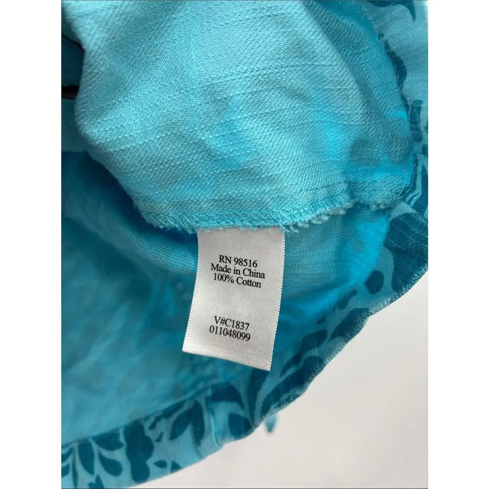 3For$20 Coldwater Creek Turquoise Floral Button Zip/Button Jacket size s - Picture 3 of 6
